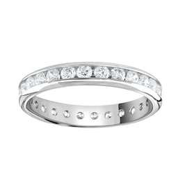 06507629 - Platinum 1.00cttw Brilliant Cut Channel Set Diamond Full Eternity Ring