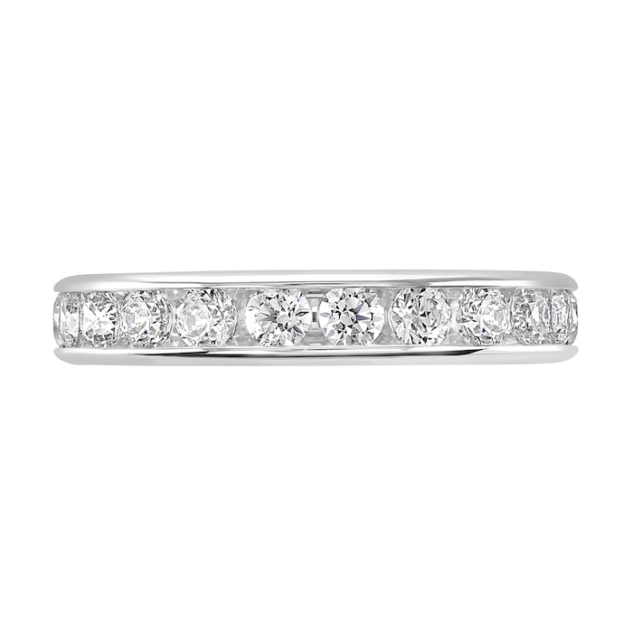 Goldsmiths 18ct White Gold 1.50cttw Brilliant Cut Channel Set Diamond Full Eternity Ring