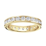 Goldsmiths 18ct Yellow Gold 1.50cttw Brilliant Cut Channel Set Diamond Full Eternity Ring