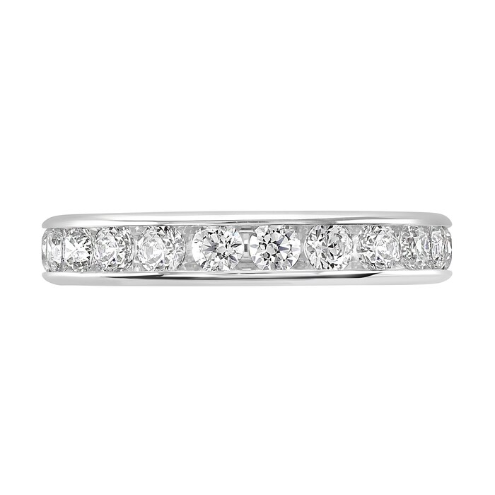 Goldsmiths 9ct White Gold 1.50cttw Brilliant Cut Channel Set Diamond Full Eternity Ring