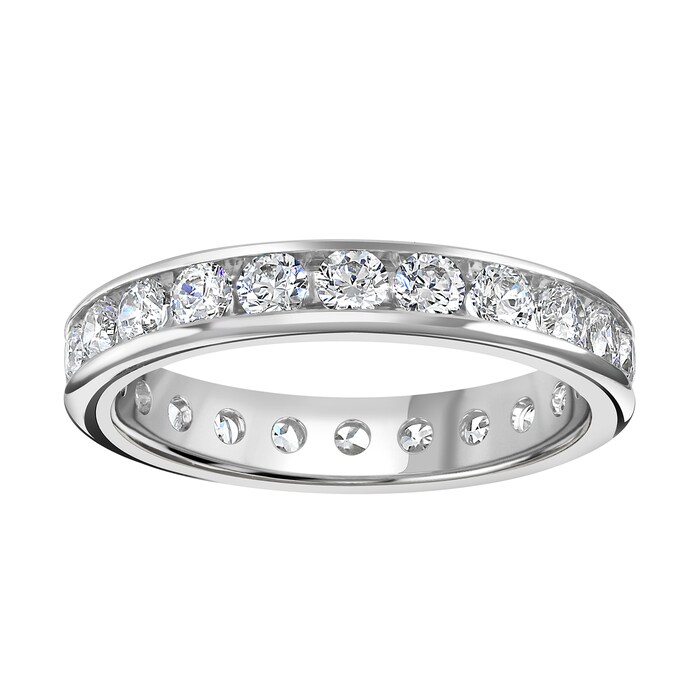 Goldsmiths Platinum 1.50cttw Brilliant Cut Channel Set Diamond Full Eternity Ring