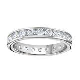 Goldsmiths 18ct White Gold 1.50cttw Brilliant Cut Channel Set Diamond Full Eternity Ring