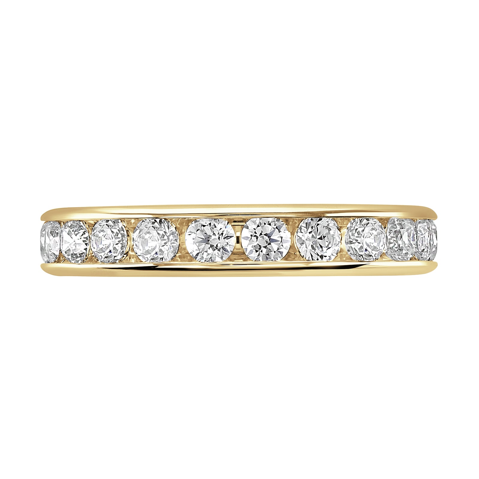 Goldsmiths 18ct Yellow Gold 1.50cttw Brilliant Cut Channel Set Diamond Full Eternity Ring