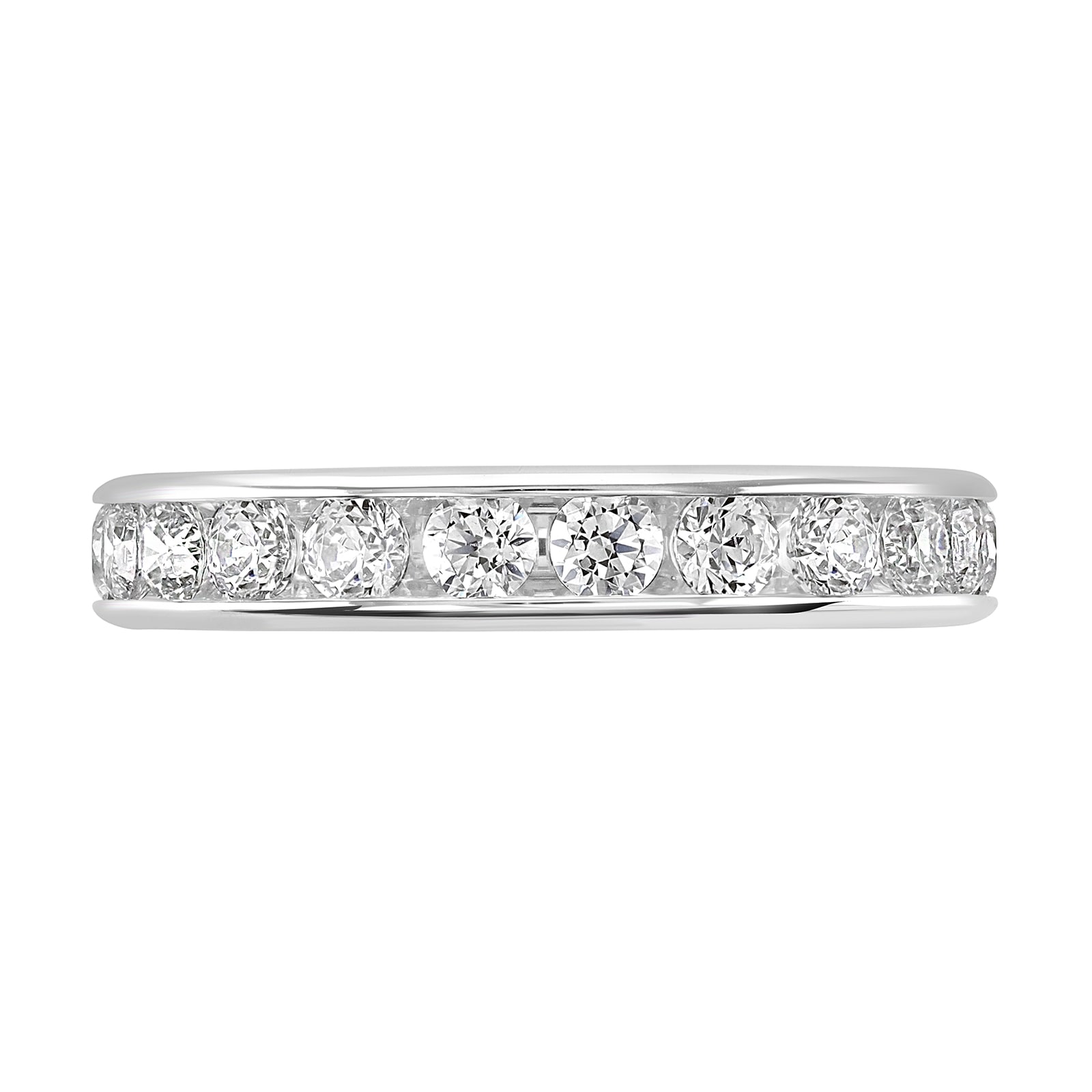 Goldsmiths 9ct White Gold 1.50cttw Brilliant Cut Channel Set Diamond Full Eternity Ring