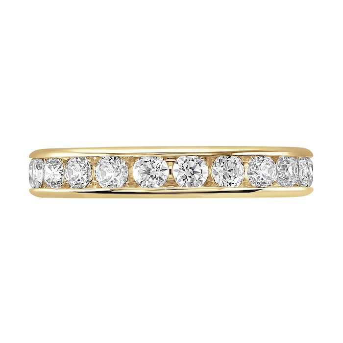 Goldsmiths 9ct Yellow Gold 1.50cttw Brilliant Cut Channel Set Diamond Full Eternity Ring