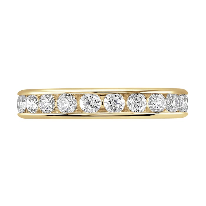 Goldsmiths 18ct Yellow Gold 1.50cttw Brilliant Cut Channel Set Diamond Full Eternity Ring