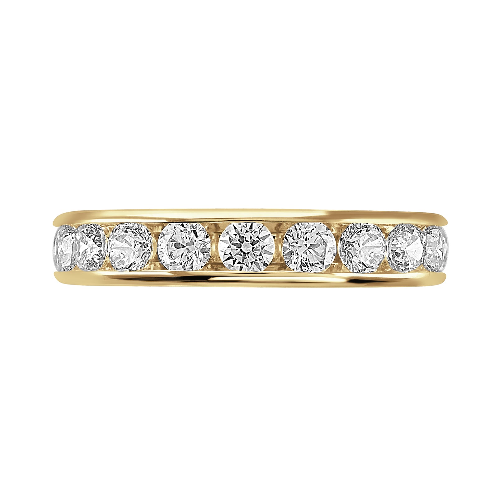 Goldsmiths 18ct Yellow Gold 2.00cttw Brilliant Cut Channel Set Diamond Full Eternity Ring