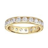 Goldsmiths 18ct Yellow Gold 2.00cttw Brilliant Cut Channel Set Diamond Full Eternity Ring