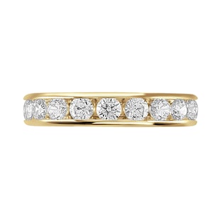 Goldsmiths 18ct Yellow Gold 2.00cttw Brilliant Cut Channel Set Diamond Full Eternity Ring