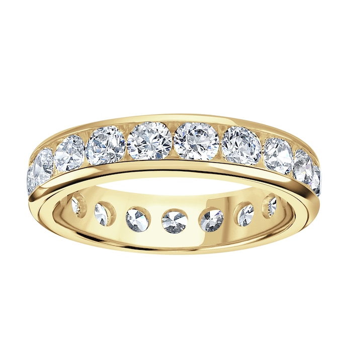 Goldsmiths 18ct Yellow Gold 2.50cttw Brilliant Cut Channel Set Diamond Full Eternity Ring