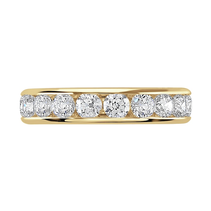 Goldsmiths 18ct Yellow Gold 2.50cttw Brilliant Cut Channel Set Diamond Full Eternity Ring