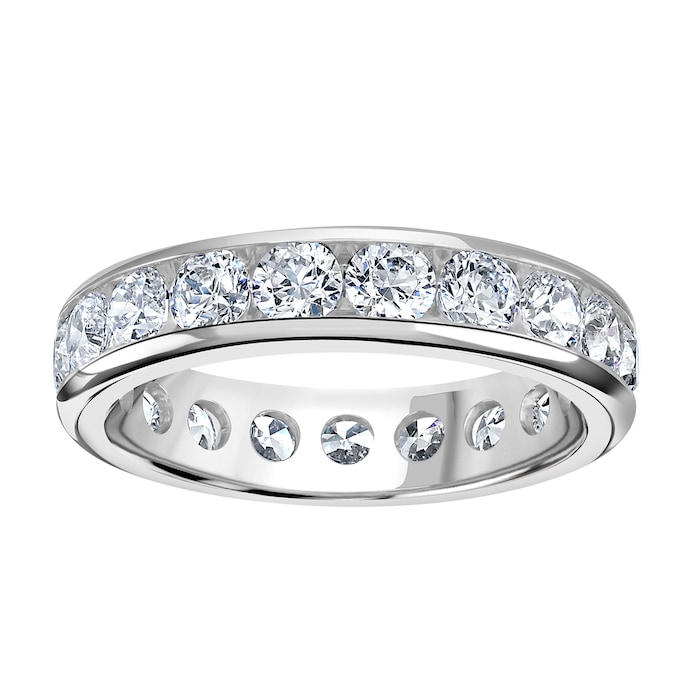 Goldsmiths 18ct White Gold 2.50cttw Brilliant Cut Channel Set Diamond Full Eternity Ring