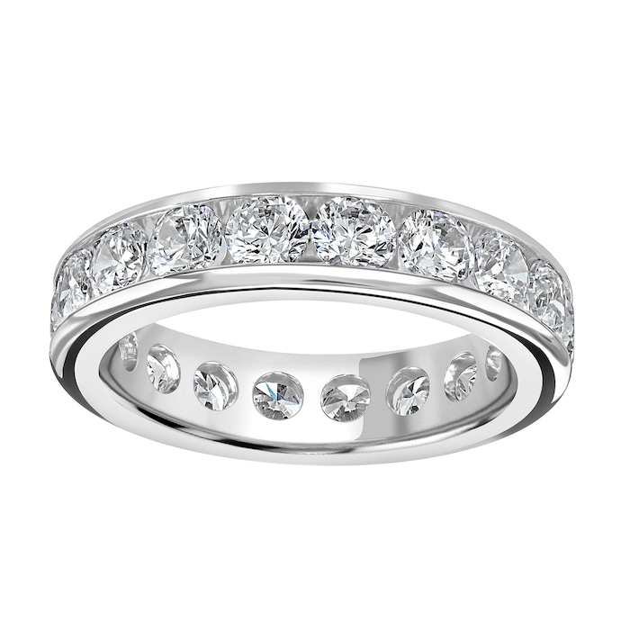 Goldsmiths 18ct White Gold 3.14cttw Brilliant Cut Channel Set Diamond Full Eternity Ring