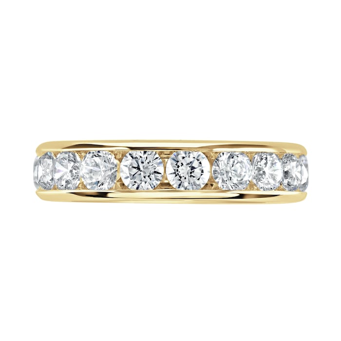 Goldsmiths 18ct Yellow Gold 3.14cttw Brilliant Cut Channel Set Diamond Full Eternity Ring