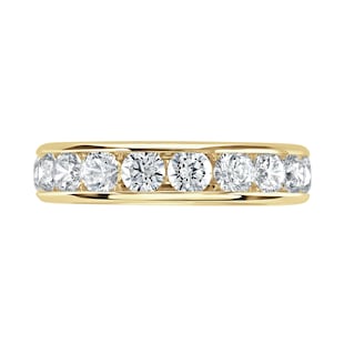 Goldsmiths 18ct Yellow Gold 3.14cttw Brilliant Cut Channel Set Diamond Full Eternity Ring