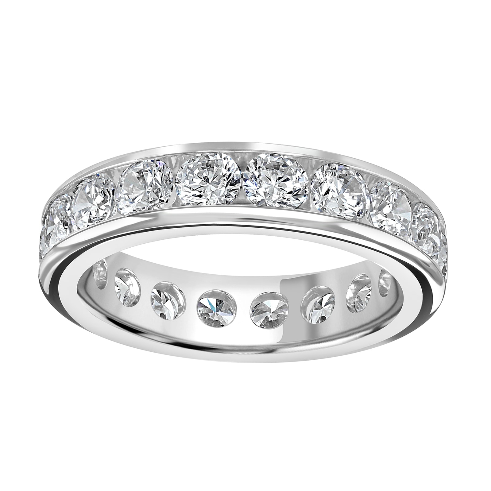 Goldsmiths 9ct White Gold 3.14cttw Brilliant Cut Channel Set Diamond Full Eternity Ring Goldsmiths 9ct White Gold 3.14cttw Brilliant Cut Channel Set Diamond Full Eternity Ring
