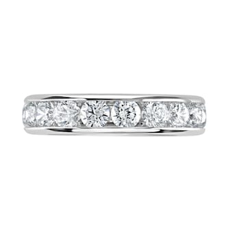 Goldsmiths 9ct White Gold 3.14cttw Brilliant Cut Channel Set Diamond Full Eternity Ring