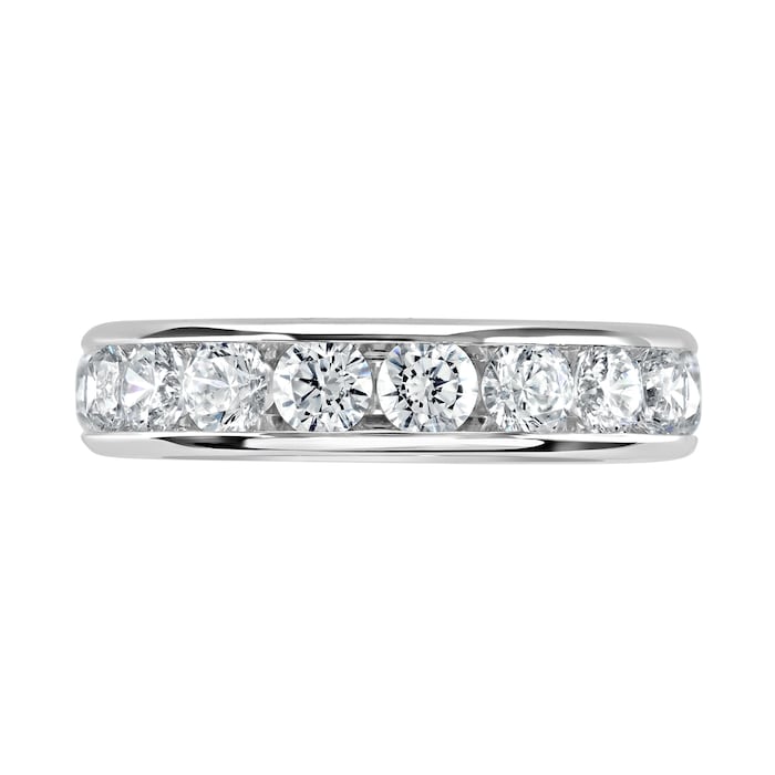 Goldsmiths Platinum 3.14cttw Brilliant Cut Channel Set Diamond Full Eternity Ring