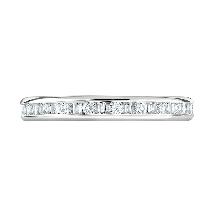 Goldsmiths 18ct White Gold 1.00cttw Channel Set Dot Dash Diamond Full Eternity Ring