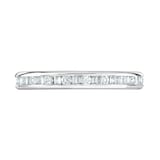 Goldsmiths 9ct White Gold 1.00cttw Channel Set Dot Dash Diamond Full Eternity Ring