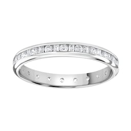 06507701 - Platinum 1.00cttw Channel Set Dot Dash Diamond Full Eternity Ring