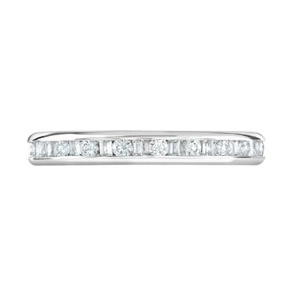 Goldsmiths Platinum 1.00cttw Channel Set Dot Dash Diamond Full Eternity Ring Goldsmiths Platinum 1.00cttw Channel Set Dot Dash Diamond Full Eternity Ring