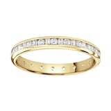 Goldsmiths 18ct Yellow Gold 1.00cttw Channel Set Dot Dash Diamond Full Eternity Ring