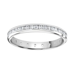 06507706 - Platinum 1.00cttw Channel Set Dot Dash Diamond Full Eternity Ring