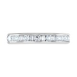 Goldsmiths 18ct White Gold 1.50cttw Channel Set Dot Dash Diamond Full Eternity Ring