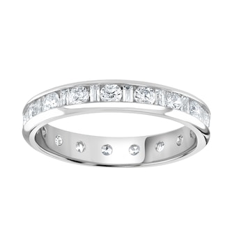 Goldsmiths Platinum 1.50cttw Channel Set Dot Dash Diamond Full Eternity Ring Goldsmiths Platinum 1.50cttw Channel Set Dot Dash Diamond Full Eternity Ring
