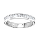 Goldsmiths Platinum 1.50cttw Channel Set Dot Dash Diamond Full Eternity Ring