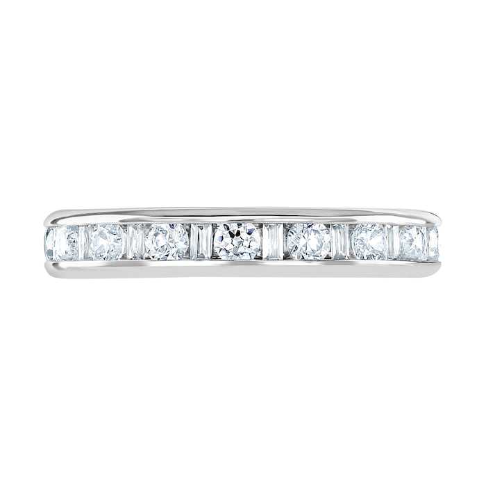 Goldsmiths Platinum 1.50cttw Channel Set Dot Dash Diamond Full Eternity Ring