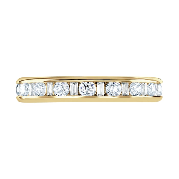 Goldsmiths 18ct Yellow Gold 1.50cttw Channel Set Dot Dash Diamond Full Eternity Ring