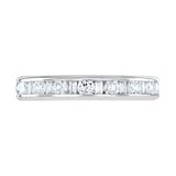 Goldsmiths 9ct White Gold 1.50cttw Channel Set Dot Dash Diamond Full Eternity Ring