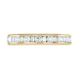 Goldsmiths 9ct Yellow Gold 1.50cttw Channel Set Dot Dash Diamond Full Eternity Ring