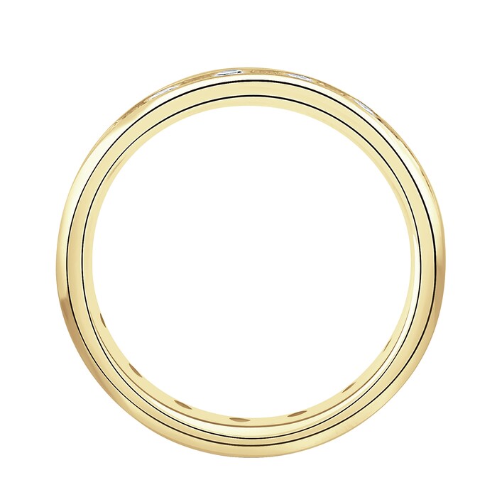 Goldsmiths 9ct Yellow Gold 1.50cttw Channel Set Dot Dash Diamond Full Eternity Ring