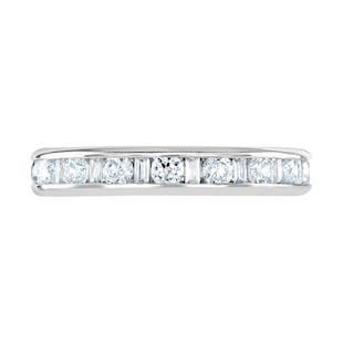 Goldsmiths Platinum 1.50cttw Channel Set Dot Dash Diamond Full Eternity Ring