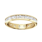 Goldsmiths 18ct Yellow Gold 1.50cttw Channel Set Dot Dash Diamond Full Eternity Ring