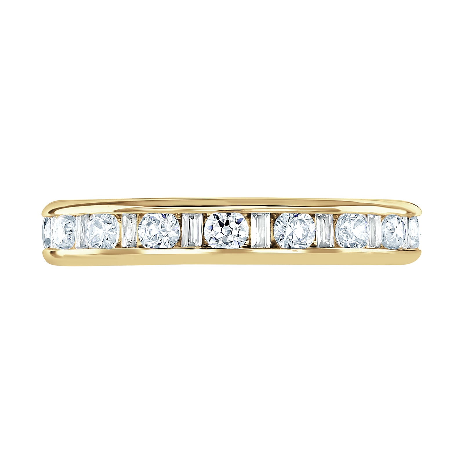 Goldsmiths 18ct Yellow Gold 1.50cttw Channel Set Dot Dash Diamond Full Eternity Ring Goldsmiths 18ct Yellow Gold 1.50cttw Channel Set Dot Dash Diamond Full Eternity Ring