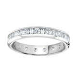 Goldsmiths Platinum 1.50cttw Channel Set Dot Dash Diamond Full Eternity Ring