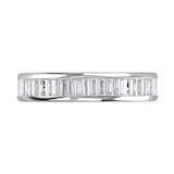 Goldsmiths 18ct White Gold 2.05cttw Baguette Cut Channel Set Diamond Full Eternity Ring