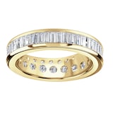 Goldsmiths 18ct Yellow Gold 2.05cttw Baguette Cut Channel Set Diamond Full Eternity Ring