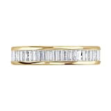 Goldsmiths 9ct Yellow Gold 2.05cttw Baguette Cut Channel Set Diamond Full Eternity Ring