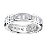 Goldsmiths Platinum 2.05cttw Baguette Cut Channel Set Diamond Full Eternity Ring