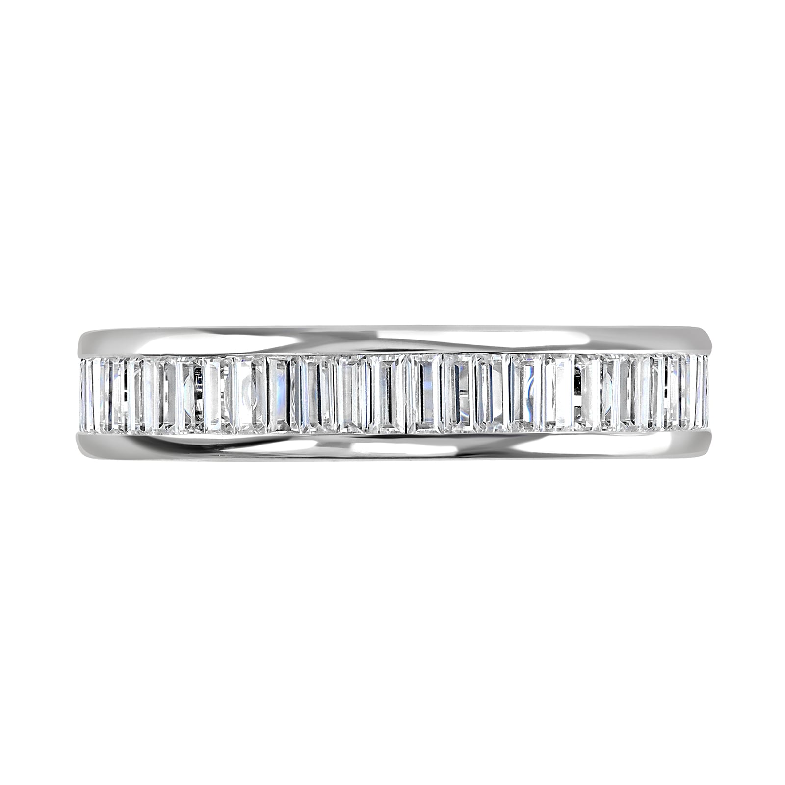 Goldsmiths 18ct White Gold 2.05cttw Baguette Cut Channel Set Diamond Full Eternity Ring Goldsmiths 18ct White Gold 2.05cttw Baguette Cut Channel Set Diamond Full Eternity Ring