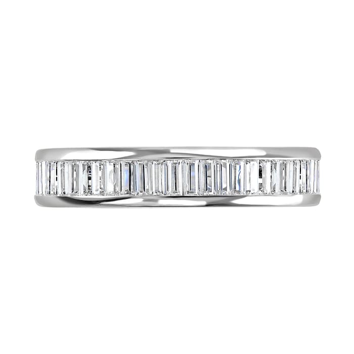 Goldsmiths Platinum 2.05cttw Baguette Cut Channel Set Diamond Full Eternity Ring - Ring Size N