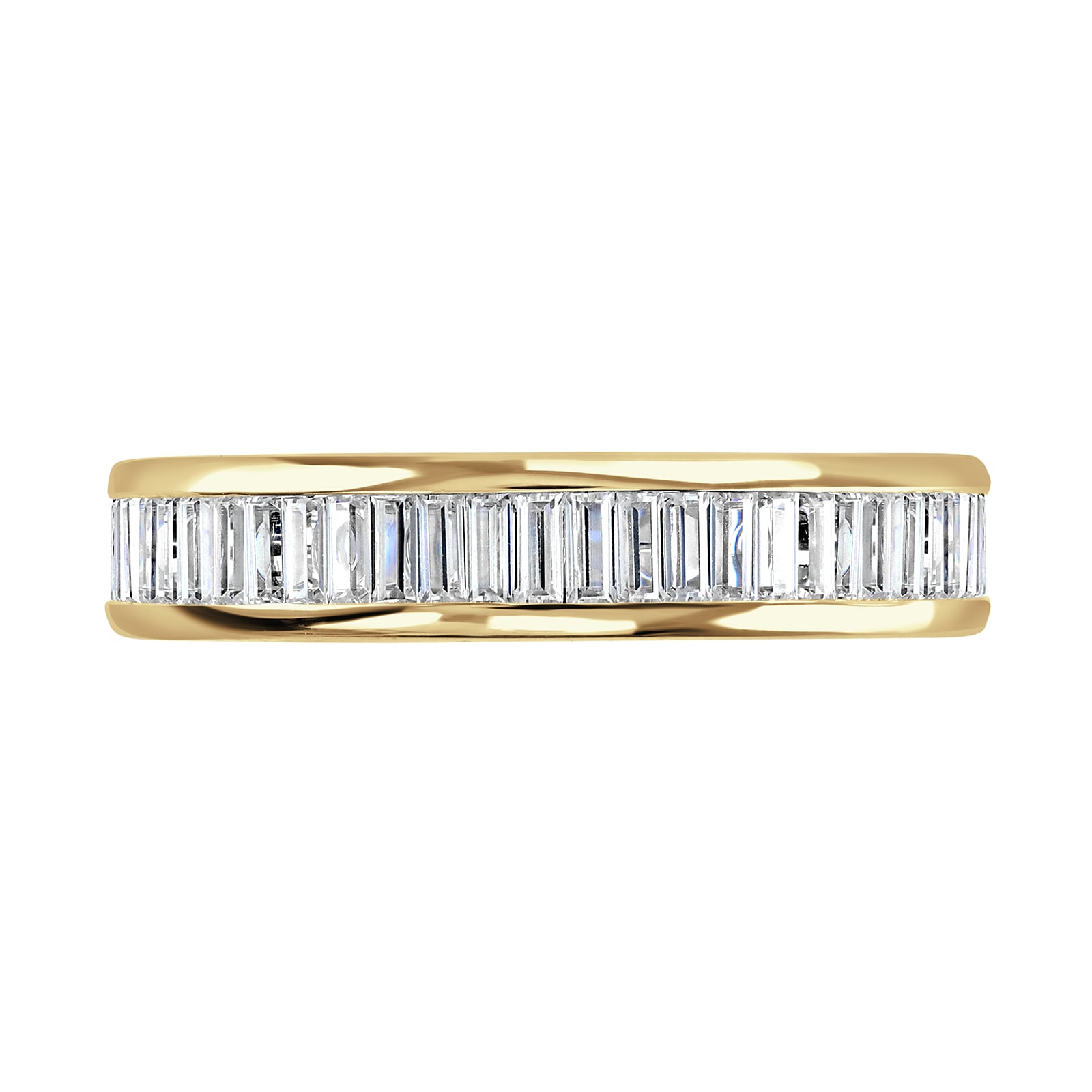 Goldsmiths 9ct Yellow Gold 2.05cttw Baguette Cut Channel Set Diamond Full Eternity Ring Goldsmiths 9ct Yellow Gold 2.05cttw Baguette Cut Channel Set Diamond Full Eternity Ring