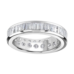 06507736 - Platinum 2.05cttw Baguette Cut Channel Set Diamond Full Eternity Ring