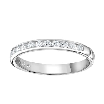 Goldsmiths 18ct White Gold 0.30 Carat Round Brilliant Cut Channel Set Half Eternity Ring Goldsmiths 18ct White Gold 0.30 Carat Round Brilliant Cut Channel Set Half Eternity Ring