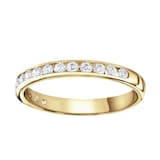 Goldsmiths 18ct Yellow Gold 0.30 Carat Round Brilliant Cut Channel Set Half Eternity Ring